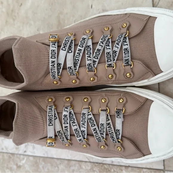Christian Dior Beige High-Top Sneakers
