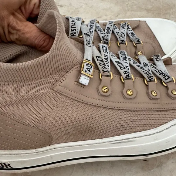 Christian Dior Beige High-Top Sneakers