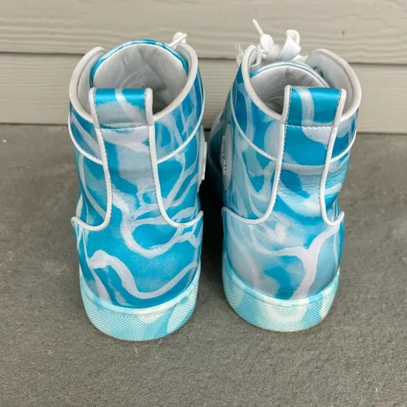 Christian Louboutin Blue White High Top Sneakers 🔥