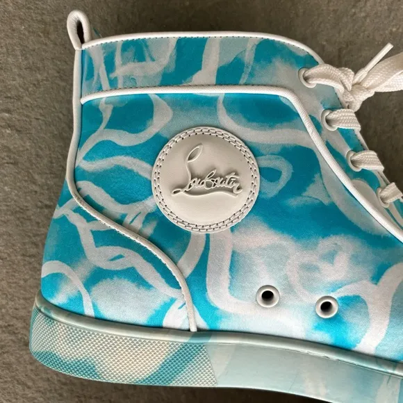 Christian Louboutin Blue White High Top Sneakers 🔥