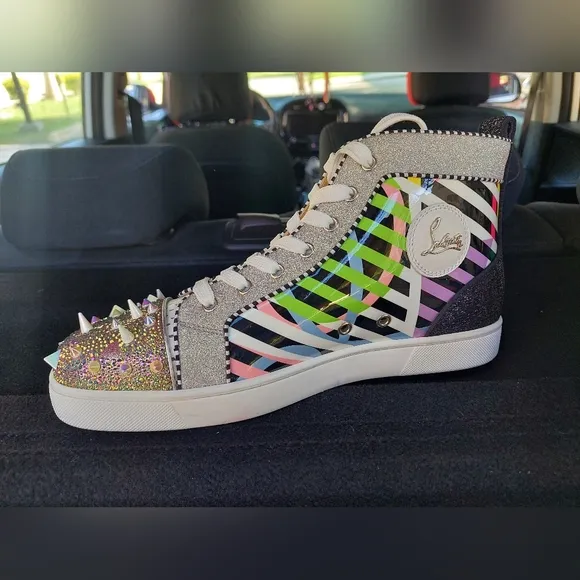 Christian Louboutin Studded High-Top Sneakers