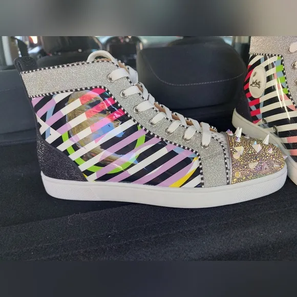 Christian Louboutin Studded High-Top Sneakers