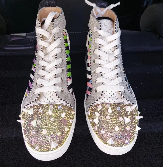 Christian Louboutin Studded High-Top Sneakers