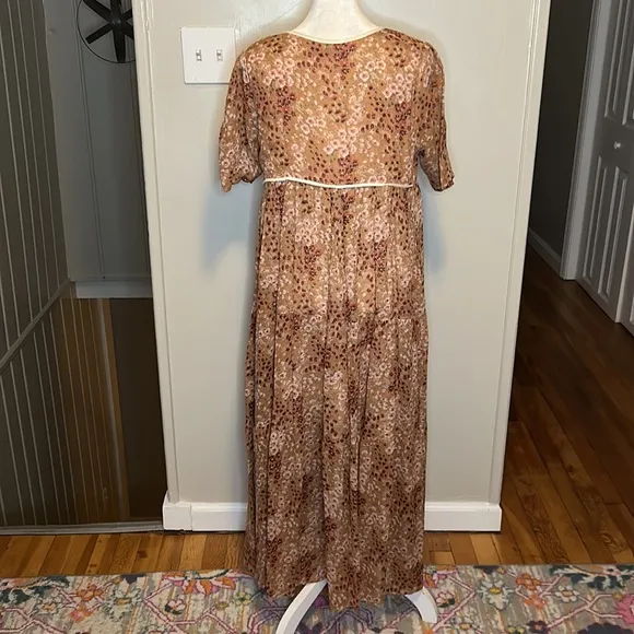 Christy Dawn Paloma Tassel Dress Rust Floral Garden New Size XS/S