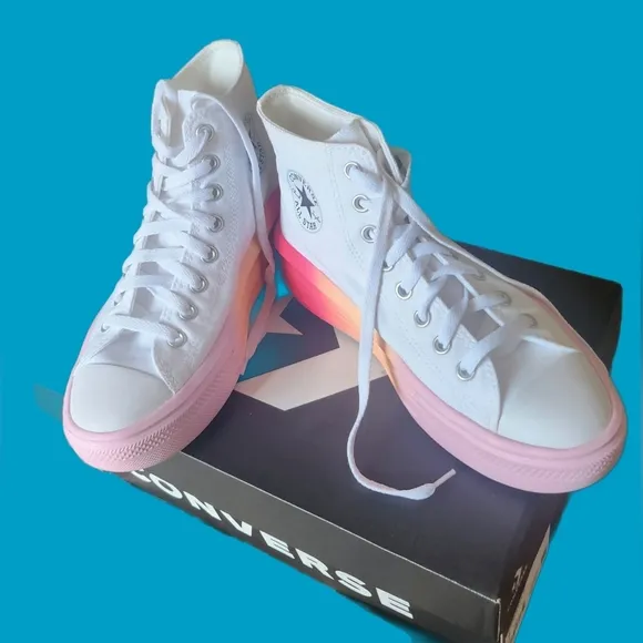 CHUCK TAYLOR ALL STAR MOVE PLATFORM BRIGHT OMBRE HIGH TOP SNEAKERS LIKE NEW