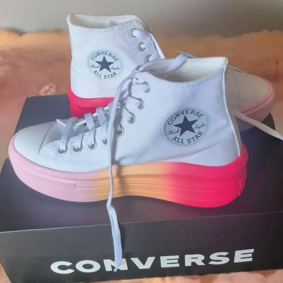 CHUCK TAYLOR ALL STAR MOVE PLATFORM BRIGHT OMBRE HIGH TOP SNEAKERS LIKE NEW