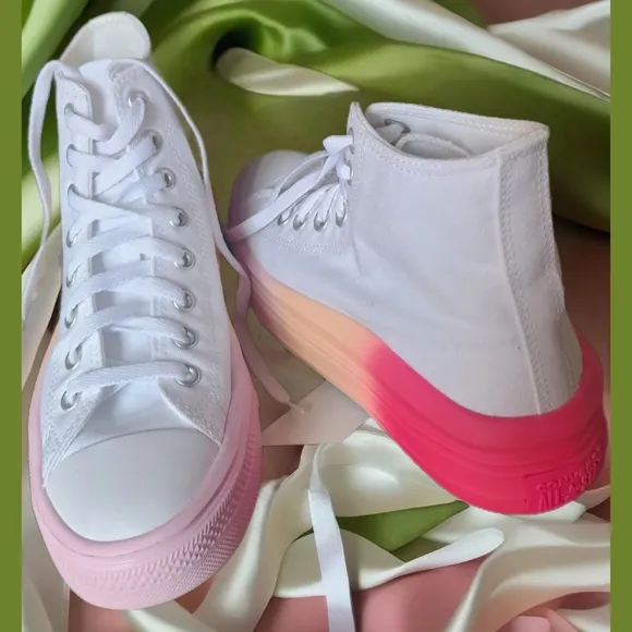 CHUCK TAYLOR ALL STAR MOVE PLATFORM BRIGHT OMBRE HIGH TOP SNEAKERS LIKE NEW