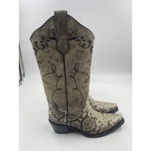 circle g by corral womens 6M python snip toe 14&quot; cowgirl boots L5698