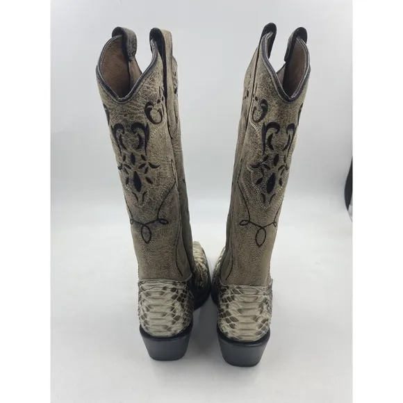 circle g by corral womens 6M python snip toe 14&quot; cowgirl boots L5698