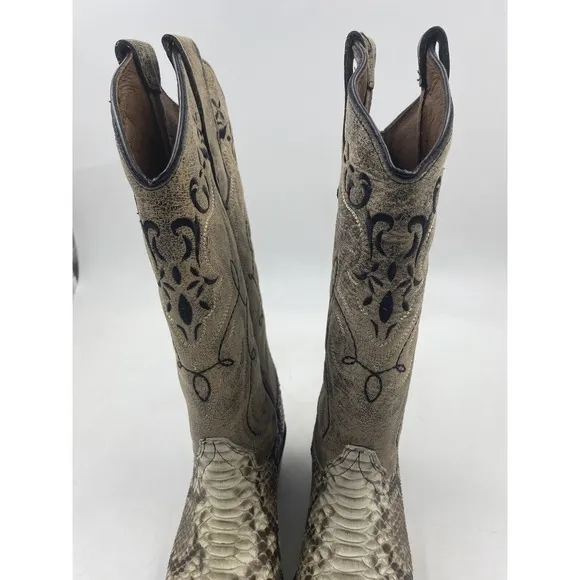circle g by corral womens 6M python snip toe 14&quot; cowgirl boots L5698