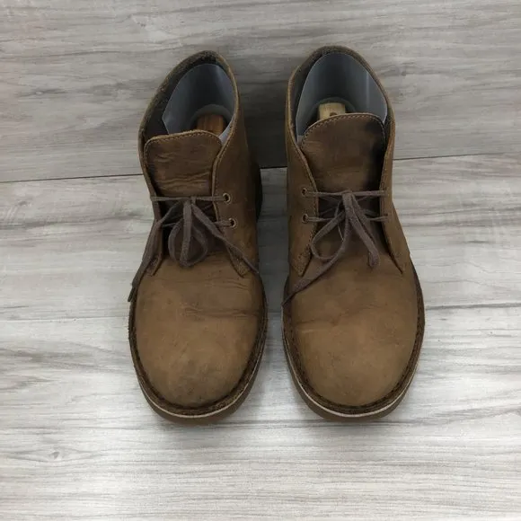Clarks Boots Mens 10 M Brown Leather Chukka Ankle Boots