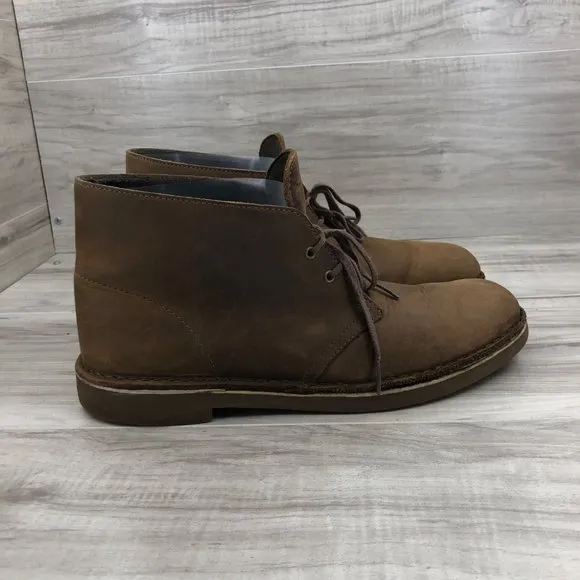 Clarks Boots Mens 10 M Brown Leather Chukka Ankle Boots