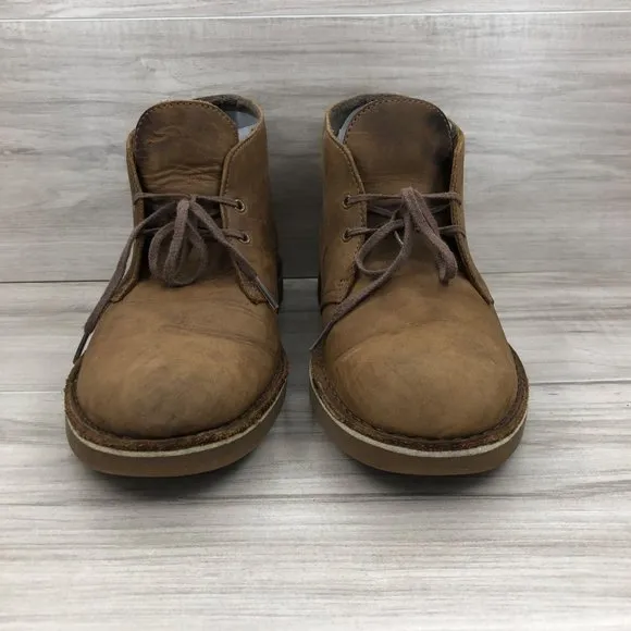 Clarks Boots Mens 10 M Brown Leather Chukka Ankle Boots