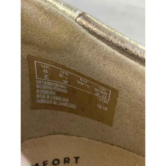 Clarks Gracelin Mia 26150920 Women's US 8.5W Gold Leather Slip-On Ballet Flat