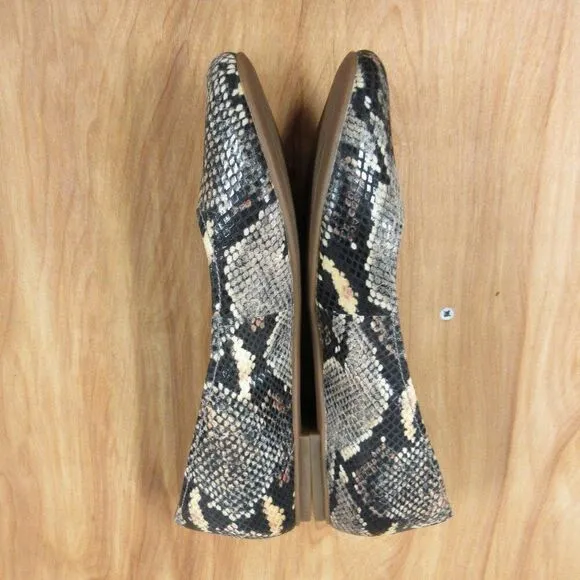 CLARKS Indigo Multicolor Ballet Flats Womens Size 8 Faux Snakeskin Slip On Shoes