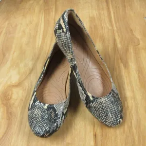 CLARKS Indigo Multicolor Ballet Flats Womens Size 8 Faux Snakeskin Slip On Shoes