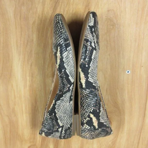 CLARKS Indigo Multicolor Ballet Flats Womens Size 8 Faux Snakeskin Slip On Shoes
