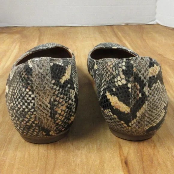 CLARKS Indigo Multicolor Ballet Flats Womens Size 8 Faux Snakeskin Slip On Shoes