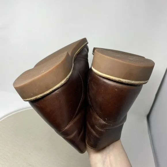 Clarks Men Desert Boots 11 Brown Leather Lace Up Ankle Boot Shoes Distressed