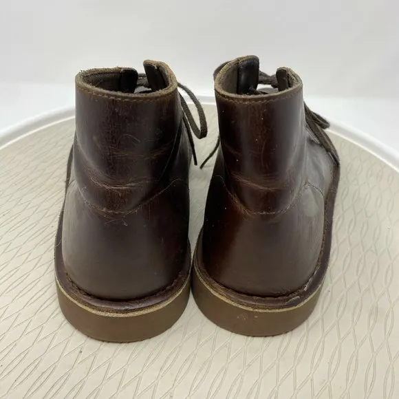 Clarks Men Desert Boots 11 Brown Leather Lace Up Ankle Boot Shoes Distressed