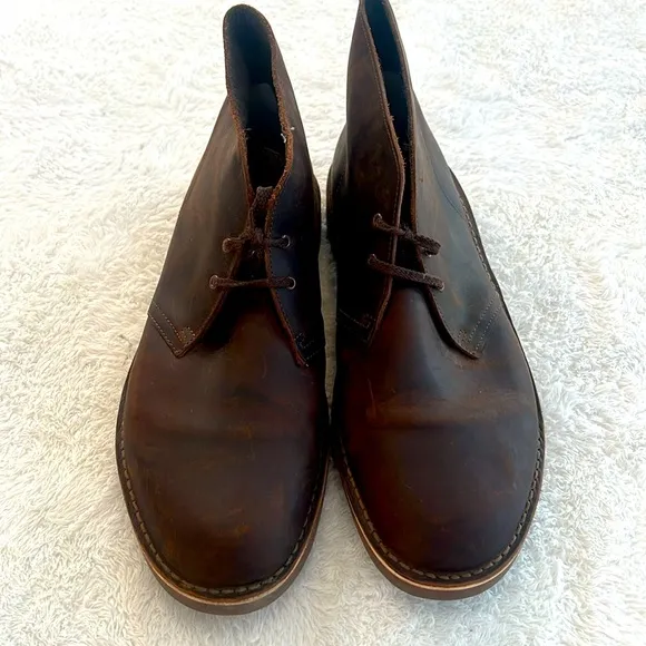 Clarks Men's Sz 13 Bushacre 2 Dark Brown Leather Lace Up Chukka Boots NWOT