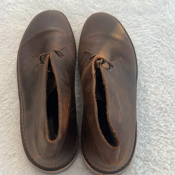 Clarks Men's Sz 13 Bushacre 2 Dark Brown Leather Lace Up Chukka Boots NWOT