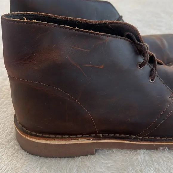 Clarks Men's Sz 13 Bushacre 2 Dark Brown Leather Lace Up Chukka Boots NWOT