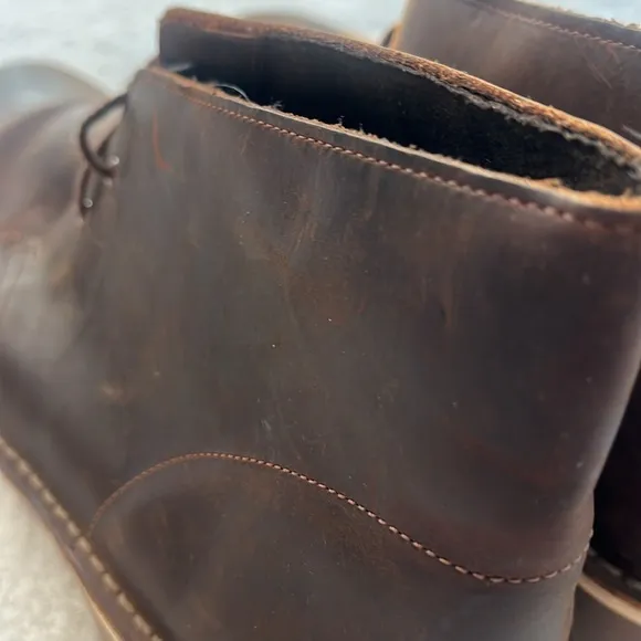 Clarks Men's Sz 13 Bushacre 2 Dark Brown Leather Lace Up Chukka Boots NWOT