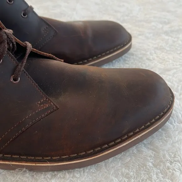 Clarks Men's Sz 13 Bushacre 2 Dark Brown Leather Lace Up Chukka Boots NWOT
