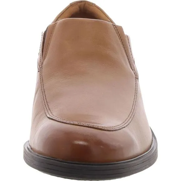 Clarks Mens Whiddon Step Tan Leather Slip On Padded Insole Loafers Shoes NWOB
