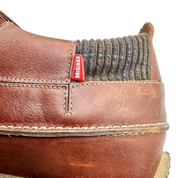 Clarks Originals | Men | Taiga Series Brown Leather Comfort Slip On Shoes | 13 M