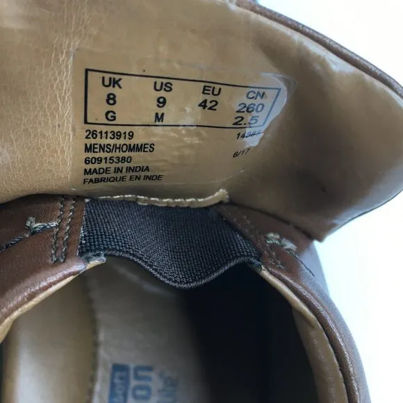 CLARKS ORTHOLITE Burnished Slip On Brown Loafers Size 9M