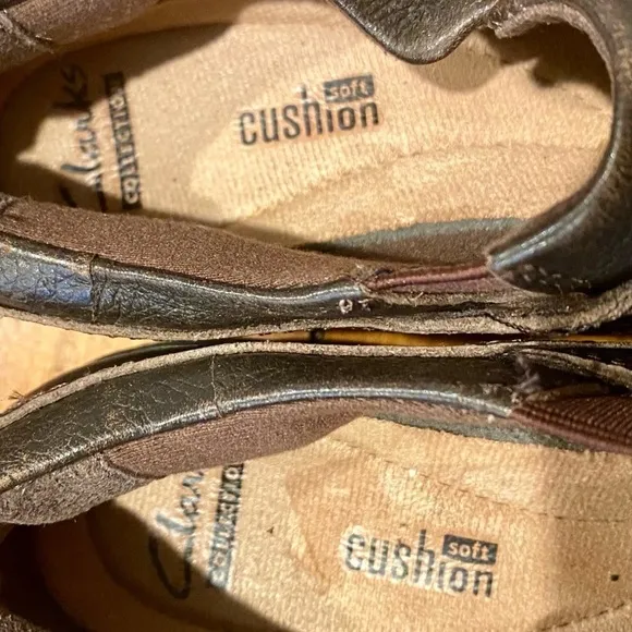 Clarks Soft Cushion Sole Brown Slip On Shoes, 6.5