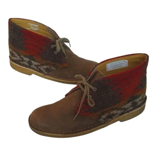 Clarks Woolrich Wool Chukka Desert Western Aztec Boots Shoes