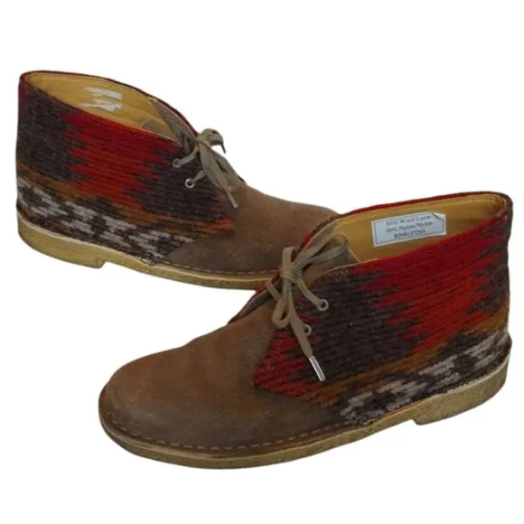 Clarks Woolrich Wool Chukka Desert Western Aztec Boots Shoes