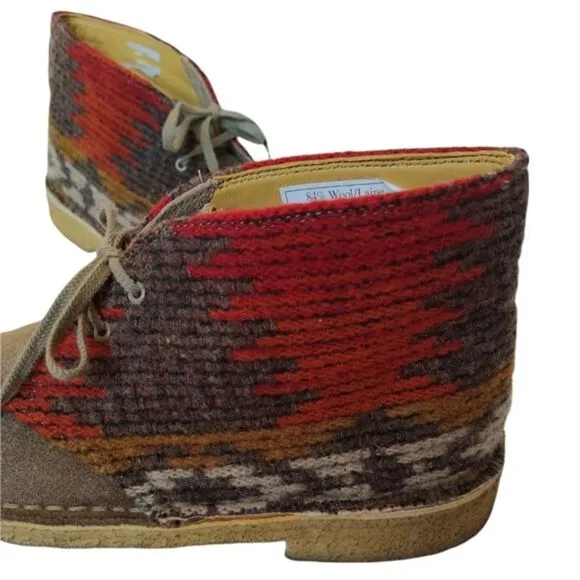 Clarks Woolrich Wool Chukka Desert Western Aztec Boots Shoes