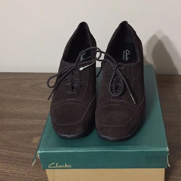 CLARKS.....Brown Suede shoes
