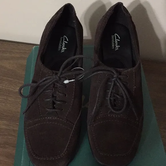 CLARKS.....Brown Suede shoes