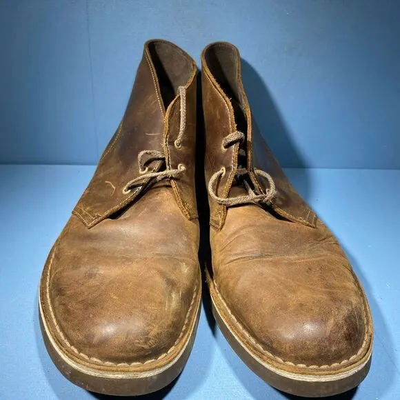 Clarks Bushacre Chukka Ankle Boots Brown Leather Shoes 15522 Size 12 M