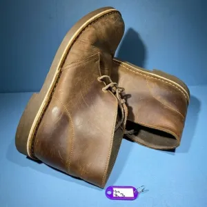 Clarks Bushacre Chukka Ankle Boots Brown Leather Shoes 15522 Size 12 M