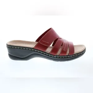 Clarks Lexi Sabrina Womens Red Leather Slides Sandals Shoes - Size 7.5