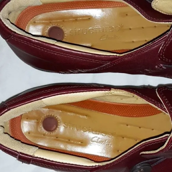 Clarks Unstructured Loop Burgundy‎ Leather Shoes