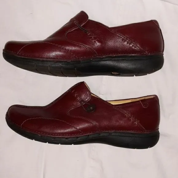 Clarks Unstructured Loop Burgundy‎ Leather Shoes
