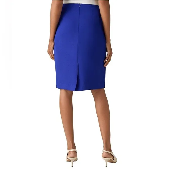 Classic Pencil Skirt Midi Length Royal Blue Dressy Career Formal Womens Size 18