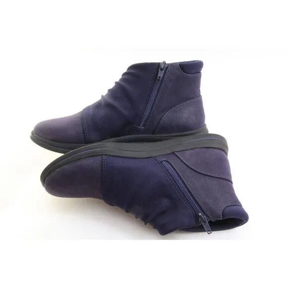 Cloudsteppers By Clark's Navy Breeze Dusk Booties Ankle Boots Zip Up Shoes 6