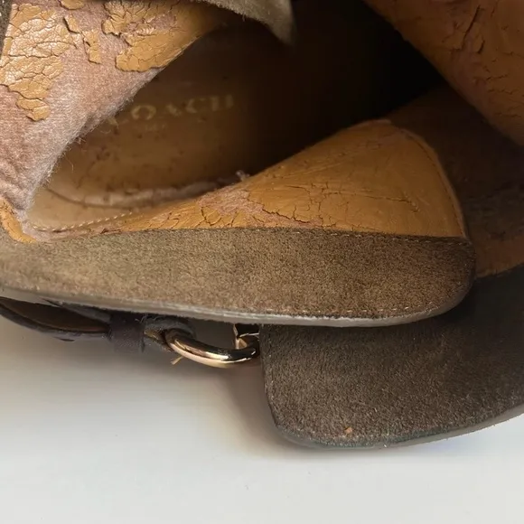 COACH- Dark Green Olive Ankle Boots with Zipper Size 7.5