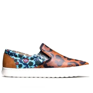Coach Wild Beast Sneakers Nappa leather floral leopard print slip on 8.5 new nib