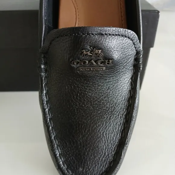 Coach Womens Black Leather Loafers 7.5