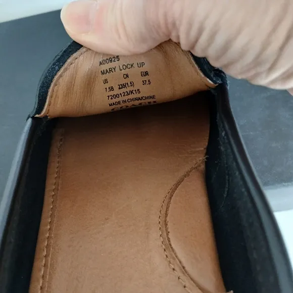 Coach Womens Black Leather Loafers 7.5