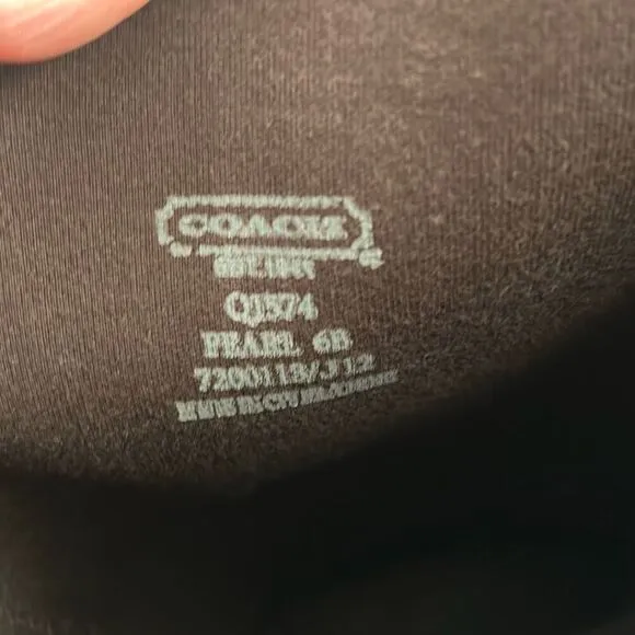 Coach Womens Brown Beige Logo Lace-Up Round Toe Rain Boots Size 6B